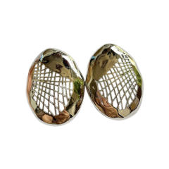 Exaggerated Personality Mesh Texture Oval Simple All-match Women's Earrings