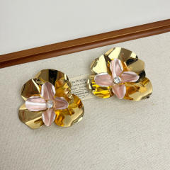 Exaggerated metal Flower Earrings Three-dimensional Ear Studs