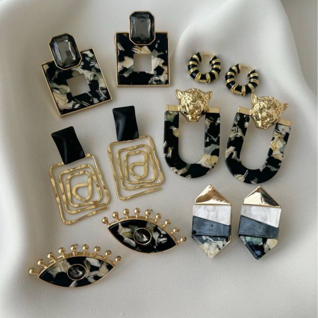 Irregular shape acrylic studs earrings collection