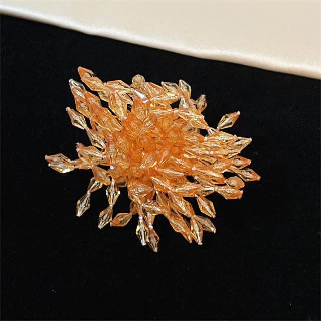 Exaggerated Crystal Fireworks Earrings rings set