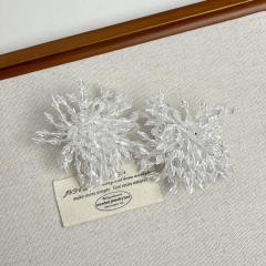 Exaggerated Big Earrings for Dinner Grey Crystal Beaded Fireworks Earrings