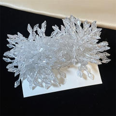 Exaggerated Crystal Fireworks Earrings rings set