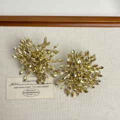 Exaggerated Big Earrings for Dinner Grey Crystal Beaded Fireworks Earrings
