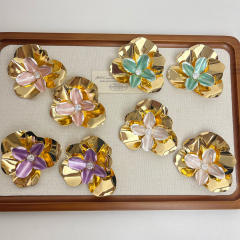 Exaggerated metal Flower Earrings Three-dimensional Ear Studs
