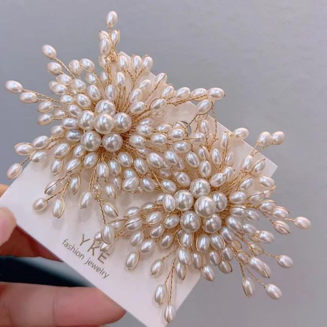 Exaggerated Style Beaded Handmade Earrings pearl earrings for women