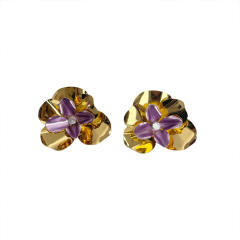 Exaggerated metal Flower Earrings Three-dimensional Ear Studs