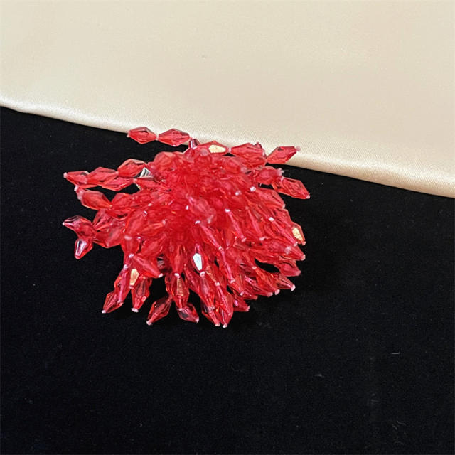 Exaggerated Crystal Fireworks Earrings rings set