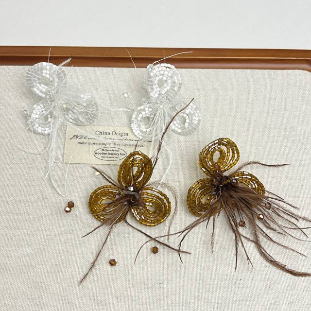Bohemia handmade beaded flower earrings for women holiday earrings