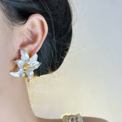 Three-Dimensional Large Flower Exaggerated Stud Earrings