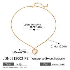 18KG hot sale mix color heart charm stainless steel necklace bracelet set