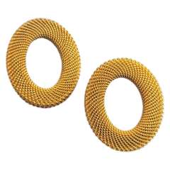 Personality geometric circle earrings heavy woven simple stud earrings
