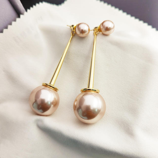 S925 Silver Needle French Light Luxury pearl drop jacket earrings
