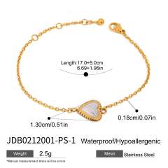 18KG hot sale mix color heart charm stainless steel necklace bracelet set