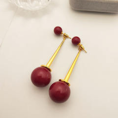 S925 Silver Needle French Light Luxury pearl drop jacket earrings