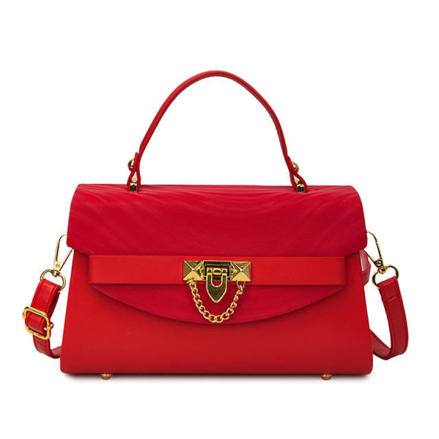 Fashionable multi color PU leather square shape handbag crossbody bag purse bag