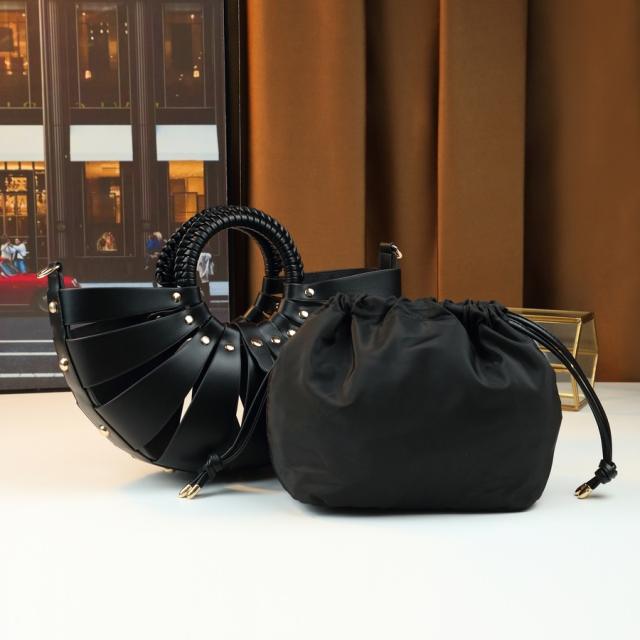 Fashion colorful hollow out fan shape handbag holiday bag