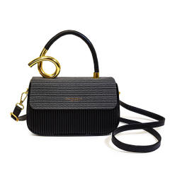 Unique sprial gold color handle multi color women box bag handbag crossbody bag