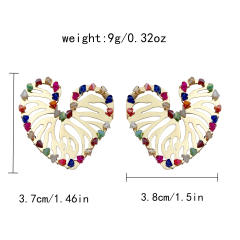 French sweet love hollow design stainless steel earrings gold-plated earrings