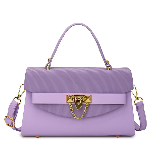 Fashionable multi color PU leather square shape handbag crossbody bag purse bag