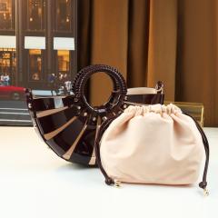 Fashion colorful hollow out fan shape handbag holiday bag