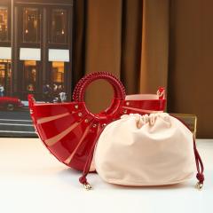 Fashion colorful hollow out fan shape handbag holiday bag