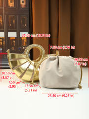 Fashion colorful hollow out fan shape handbag holiday bag