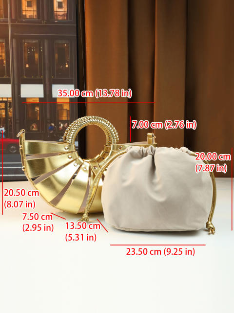 Fashion colorful hollow out fan shape handbag holiday bag