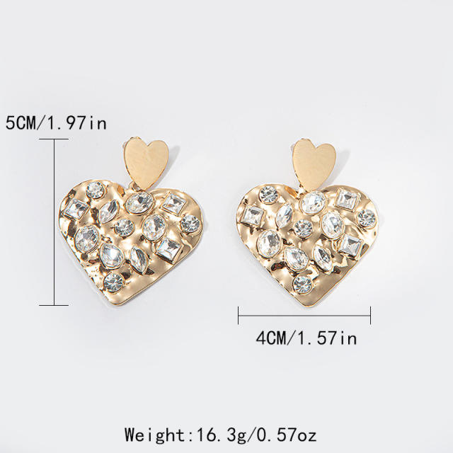 French sweet love hollow design stainless steel earrings gold-plated earrings