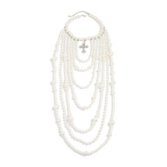 Fashion Show Imitation Pearl Beaded Long Necklace