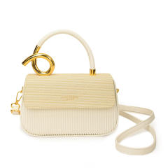 Unique sprial gold color handle multi color women box bag handbag crossbody bag