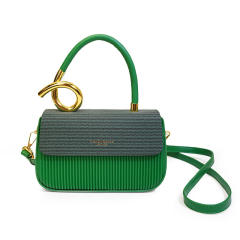 Unique sprial gold color handle multi color women box bag handbag crossbody bag