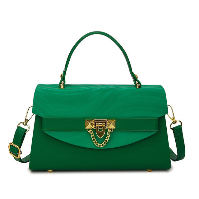 Fashionable multi color PU leather square shape handbag crossbody bag purse bag