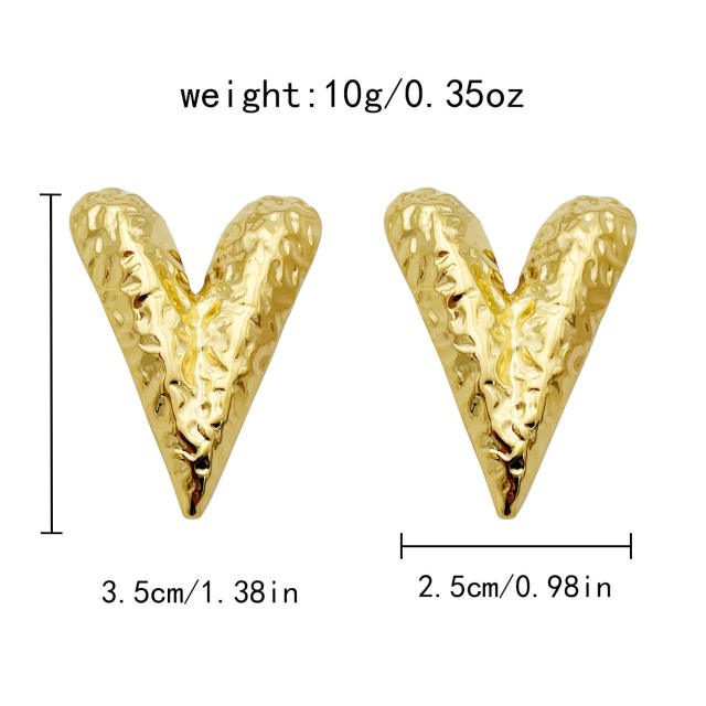 French sweet love hollow design stainless steel earrings gold-plated earrings