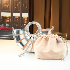Fashion colorful hollow out fan shape handbag holiday bag