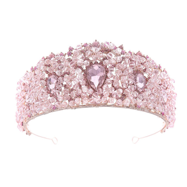 Palace Style Bridal Crown Rhinestone Crown Wedding Tiara Ladies Royal Hair Accessories