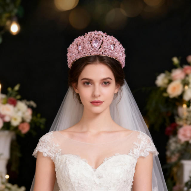 Palace Style Bridal Crown Rhinestone Crown Wedding Tiara Ladies Royal Hair Accessories