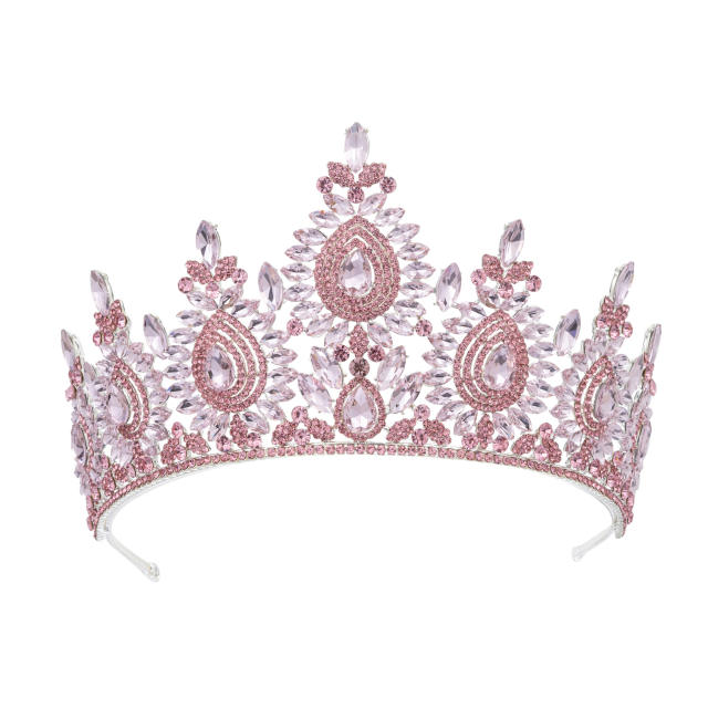 Baroque Beauty Pageant Bride Crown Tiara Alloy Crystal Wedding Hair Band