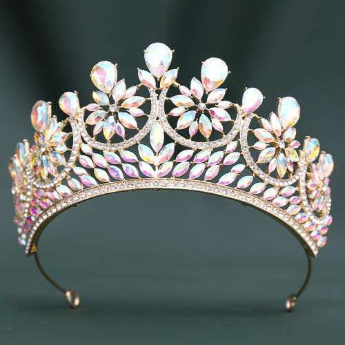 Baroque Beauty Pageant Bridal Crown Tiara Alloy Crystal Wedding Headband Hair Accessories Crown