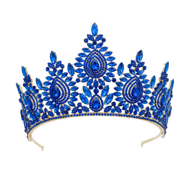 Baroque Beauty Pageant Bride Crown Tiara Alloy Crystal Wedding Hair Band