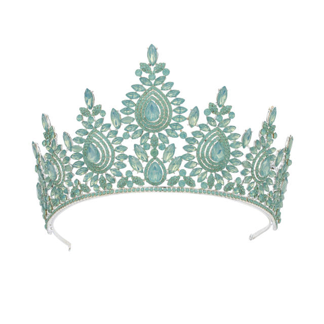Baroque Beauty Pageant Bride Crown Tiara Alloy Crystal Wedding Hair Band