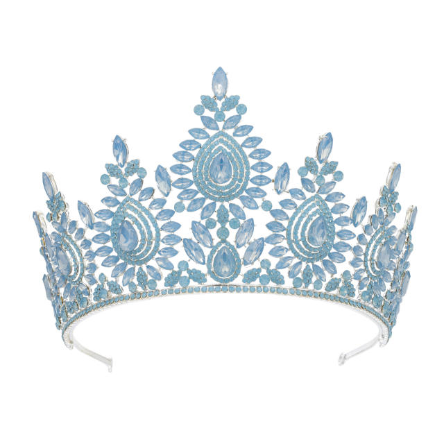 Baroque Beauty Pageant Bride Crown Tiara Alloy Crystal Wedding Hair Band