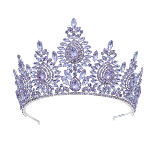 Baroque Beauty Pageant Bride Crown Tiara Alloy Crystal Wedding Hair Band