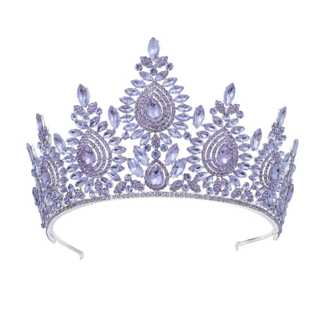 Baroque Beauty Pageant Bride Crown Tiara Alloy Crystal Wedding Hair Band