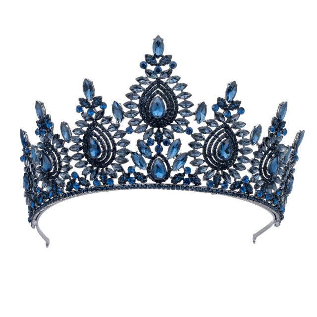 Baroque Beauty Pageant Bride Crown Tiara Alloy Crystal Wedding Hair Band