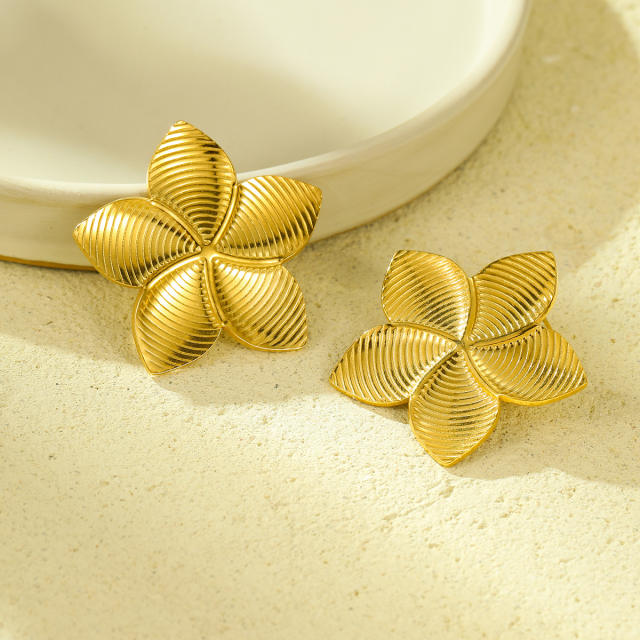 Hot Sale Flower Leaf Series stainless Steel Earrings
