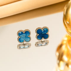 13mm Stainless Steel Earrings Four-Leaf Clover Earrings for Women