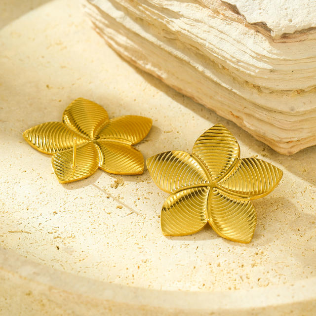 Hot Sale Flower Leaf Series stainless Steel Earrings