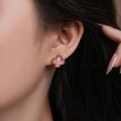 13mm Stainless Steel Earrings Four-Leaf Clover Earrings for Women