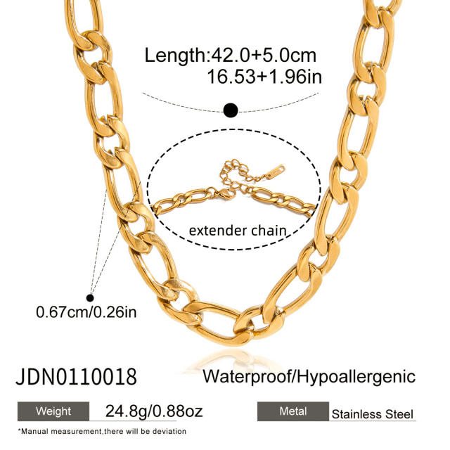 Minimalist Retro Chain Necklace Autumn Winter Stainless Steel necklace