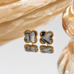 13mm Stainless Steel Earrings Four-Leaf Clover Earrings for Women
